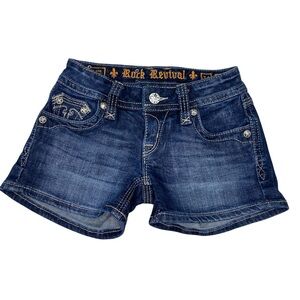 Rock Revival Rianna Low Rise Stretch Denim Shorts Women’s 24x3 EUC